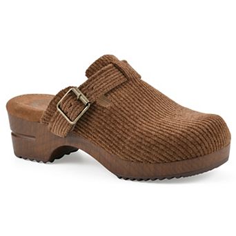 White Mountain Bistros Women's Slip-On Clogs With Buckle Detail