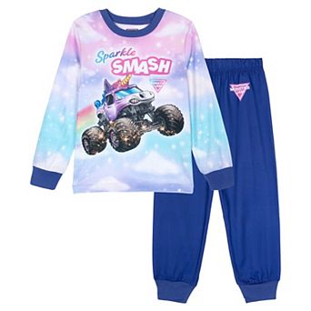 Monster Jam Sparkle Smash 2 pc Pajama Shirt and Pants Set