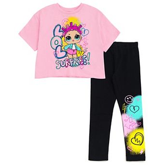 L.O.L. Surprise! Roller Sk8er 2 pc Cropped T-Shirt and Leggings Set