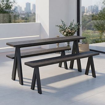 3-Person Outdoor Bench Set of 2 with 800 LBS Bearing Capacity