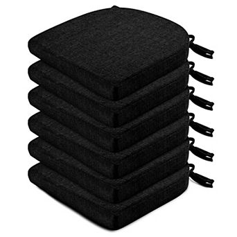 6-Pack Dining Chair Cushions with Ties & Non-Slip Backing, 16x16x2 Inch
