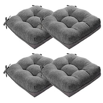 Shredded Memory Foam Dining Chair Cushions Set of 4, Non-Slip, 15.5"x15.5"x4"