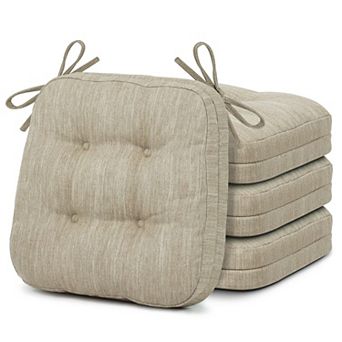 4-Pack Dual-Layer Memory Foam Chair Cushions with Ties, Non-Slip, 16.5x16.5x3.5 Inch
