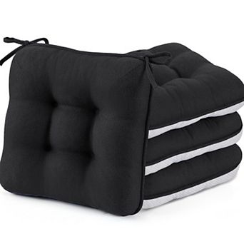 4-Pack 3.5" Thick Non-Slip Dining Chair Cushions with Ties, 16x16 Inch Memory Foam Seat Pads