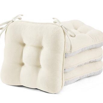 4-Pack 3.5" Thick Non-Slip Dining Chair Cushions with Ties, 16x16 Inch Memory Foam Seat Pads