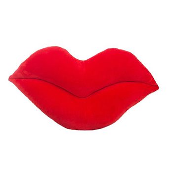 Lip Shape Velvet Reversible Throw Pillow for Bed Couch Decor 23.6x13.6 Inch