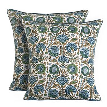 18" x 18" Cotton Boho Farmhouse Throw Pillow Covers Spring Easter Valentine Gift 2 Pack