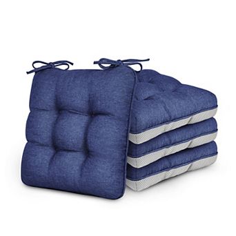 Memory Foam Chair Cushions Set of 4, 15.5x15.5x3.5 Inch Seat Pads with Non-Slip Bottom