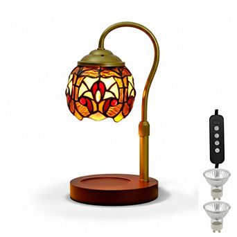 Candle Warmer Lamp Electric Timer Dimmer Stained Glass Jar Candles Wax Melt Gift