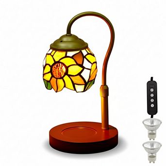 Candle Warmer Lamp Electric Timer Dimmer Stained Glass Jar Candles Wax Melt Gift