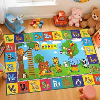 Non-Slip ABC Rug 36x60 in Washable Alphabet Educational Play Mat for Classroom Bedroom Kids
