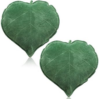 2 Leaf Shaped Throw Pillow 3D Leaves Plant Decorative Pillows for Couch Sofa Bedroom Home Decor