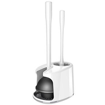 Toilet Plunger and Bowl Brush Set with Holder Heavy Duty Bathroom Cleaning Kit
