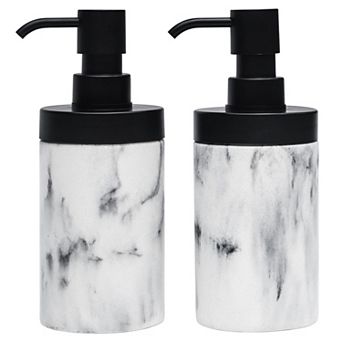 2 Glass Soap Dispenser Set Bathroom Kitchen Sink Refillable Liquid Bottle Pump 425ml Hand Dish