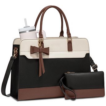 Laptop Tote Bag for Women Leather Work Waterproof Business Teacher Briefcase Office Gifts 15.6 Inch