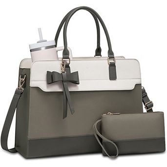 Laptop Tote Bag for Women Leather Work Waterproof Business Teacher Briefcase Office Gifts 15.6 Inch
