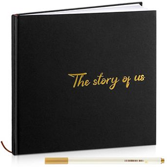 Hardcover Couples Scrapbook 144 Pages 8.7x8.7" Wedding Photo Album Journal 1 Year Anniversary Gift