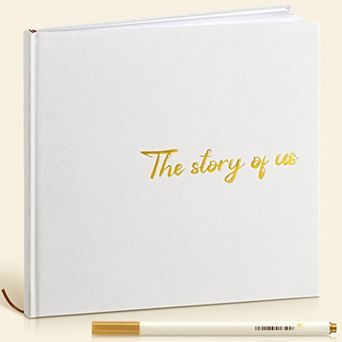Hardcover Couples Scrapbook 144 Pages 8.7x8.7" Wedding Photo Album Journal 1 Year Anniversary Gift
