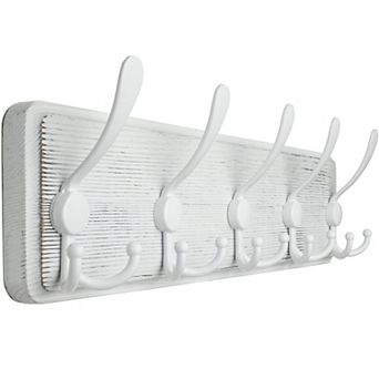 Coat Rack Wall Mount 16" Hole Spacing 15 Hooks Solid Wood Triple Hook Hanger Farmhouse