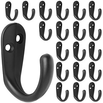 20 Pack Coat Hooks Wall Mounted Single Prong Robe Hook with 40 Screws for Hanging Towel Bag Hat