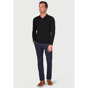 Brook Taverner Mens Casper Knitted Long-Sleeved Polo Shirt