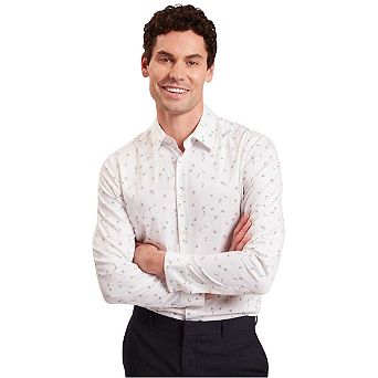 Ted Baker Mens Floral Slim Long-Sleeved Shirt
