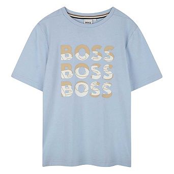Boss Childrens/Kids Stacked Logo Crew Neck T-Shirt