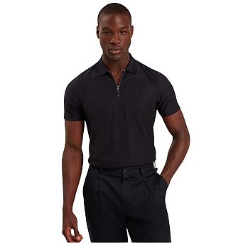 Ted Baker Mens Textured Quarter Zip Polo Shirt