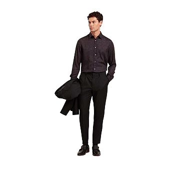 Ted Baker Mens Floral Collared Long-Sleeved Shirt
