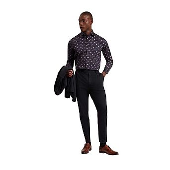 Ted Baker Mens Floral Collared Long-Sleeved Shirt