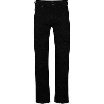 Boss Mens Denim Geometric 5 Pockets Straight Leg Jeans