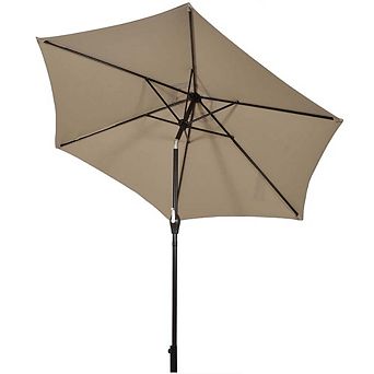 10ft Patio Umbrella Crank & Tilt Control Tan For Yard Outdoor Garden