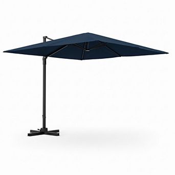 9.5ft Square 360° Rotatable Cantilever Patio Umbrella Navy With Adjustable Tilt
