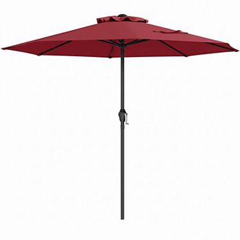 Heavy-Duty Market Patio Umbrella With Crank Handle And 8 Solid Ribs