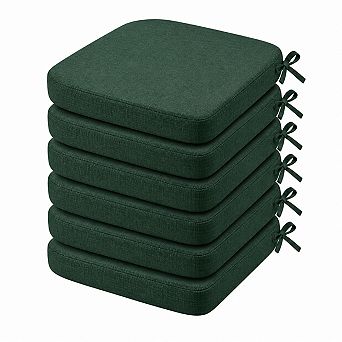 Set of 6 Dining Chair Cushions Non Slip Tied Comfort Seat Pads