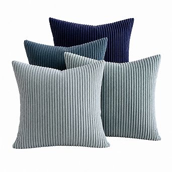 Boho Farmhouse Corduroy Throw Pillow Covers Set of 4 Modern Rustic Home Decor