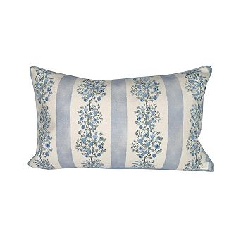 Floral Block Print Throw Pillow Cover Soft Polycotton Double Sided Zipper Home Decor