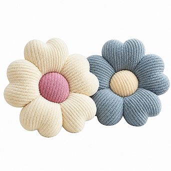 2 pc Flower Decorative Throw Pillows Soft Comfortable Home Decor Cushion