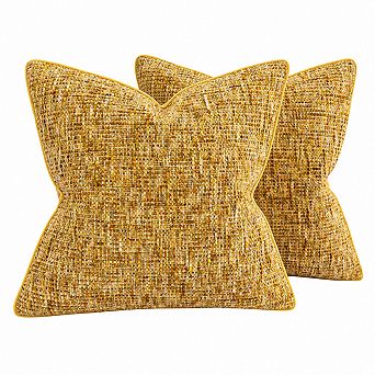 Chenille Throw Pillow Covers Set of 2 Reversible Textured Decorative