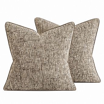 Chenille Throw Pillow Covers Set of 2 Reversible Textured Decorative