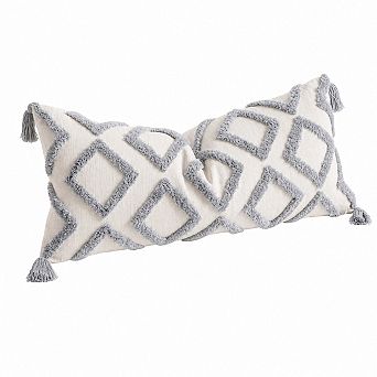 Boho Super Soft Chenille Tufted Pillow Cover with Tassel for Bed Sofa Couch Farmhouse Living Room