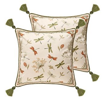 Dragonfly Pattern Throw Pillow Cover Soft Plush All Season Home Decor