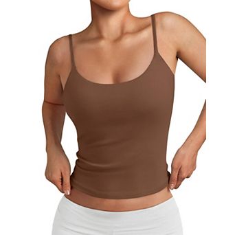 Womens Double Lined Adjustable Strap Crop Top For Workout Everyday Wear