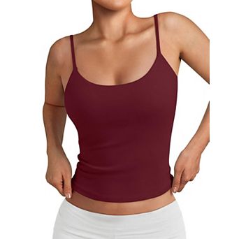 Womens Double Lined Adjustable Strap Crop Top For Workout Everyday Wear