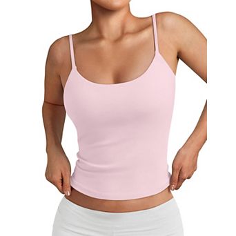 Womens Double Lined Adjustable Strap Crop Top For Workout Everyday Wear