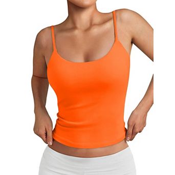 Womens Double Lined Adjustable Strap Crop Top For Workout Everyday Wear