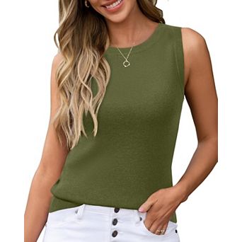 Women's Wool Blend Sleeveless Tank Top Soft Breathable Stretchy All Season Work Wear