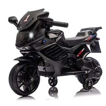 6V Kids 3-Wheel Motorcycle w/ Training Wheels, Headlight, Horn & Music