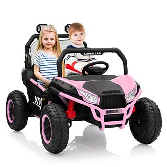 24V 2-Seater Kids UTV w/ Remote, Spring Suspension & LED Lights