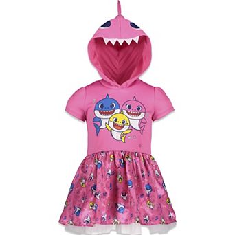 Pinkfong Baby Shark Cosplay Hooded Tutu Dress